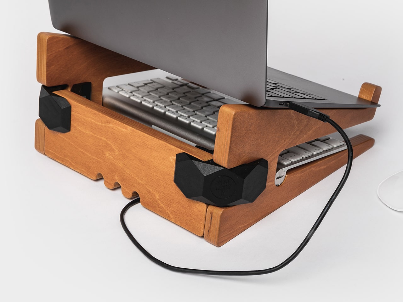 Supporto per laptop in legno, supporto per laptop, Italy